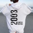 21St Birthday 21 Years Old Man Woman Vintage 2003 Women Oversized Hoodie Back Print White