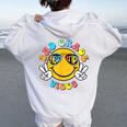 2Nd Grade School Field Trip Vibes Groovy Field Day 2024 Women Oversized Hoodie Back Print White