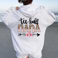 Ball Nana Mom Leopard Ball Mom Mother's Day Women Oversized Hoodie Back Print White