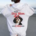 Bernedoodle Dog Proud Dog Mom Life Women Oversized Hoodie Back Print White