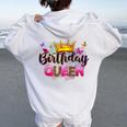 Birthday Queen Birthday Birthday Girl Its My Birthday Women Oversized Hoodie Back Print White