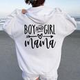 Boy And Girl Mama Mom Of Two Mommy Mother's Day Women Women Oversized Hoodie Back Print White