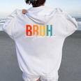 Bruh Formerly Known As Mom Joke Saying Women Oversized Hoodie Back Print White
