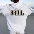 Bruh Formerly Known As Mom Leopard Mama For Mom Women Oversized Hoodie Back Print White