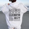 Cad Drafter Idea Women Oversized Hoodie Back Print White