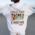 Cancun Girls Trip 2024 Weekend Vacation Matching Women Oversized Hoodie Back Print White