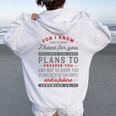 Christian Jeremiah 29 11 Hope Faith Future Bible Verse Quote Women Oversized Hoodie Back Print White