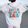 In My Christmas Era Cute Groovy Christmas Holiday Xmas Women Oversized Hoodie Back Print White