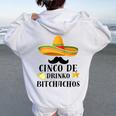 Cinco De Drinko Bitchachos Tequila Drinking Cinco De Mayo Women Oversized Hoodie Back Print White