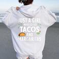 Cinco De Mayo Girls Loves Tacos And Margaritas Mexican Women Oversized Hoodie Back Print White