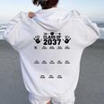 Class Of 2037 Grow With Me Handprint Pre-K 12Th Grade Women Oversized Hoodie Back Print White