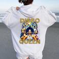 Disco Queen 70'S Retro Vintage Costume Disco Women Oversized Hoodie Back Print White