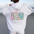 Easter Icu Nurse Bunny Spring Intensive Care Unit Nurse Women Oversized Hoodie Back Print White