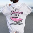 Fabulous Fifties Rock And Roll 50S Vintage Classic 1950S Car Women Oversized Hoodie Back Print White