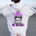Fibromyalgia Awareness Messy Bun Women Women Oversized Hoodie Back Print White