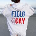 Field Day Red White And Blue Student Teacher Women Oversized Hoodie Back Print White