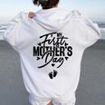 My First Pregnancy Announcement Mom To Be 2024 Women Oversized Hoodie Back Print White