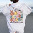 Groovy Last Day Of School 2Nd Grade Peace Out Second Grade Women Oversized Hoodie Back Print White