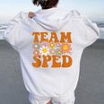 Groovy Squad Team Sped Retro Special Education Ed Teacher Women Oversized Hoodie Back Print White