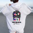 Half Mexican And American Mexico America Usa Flag Girl Women Women Oversized Hoodie Back Print White