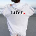 Happy Valentines Day Red Heart Love Cute V-Day Kid Women Oversized Hoodie Back Print White