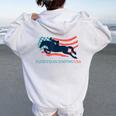 Horse Rider Equestrian Jumping Usa Team Coach American Flag Women Oversized Hoodie Back Print White