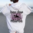 Horse Show Mama Equestrian Mom Of Horseback Rider Women Oversized Hoodie Back Print White