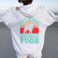 Just A Girl Who Loves Pugs Retro Vintage Style Women Women Oversized Hoodie Back Print White