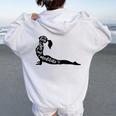 Keep Calm And Meditate Yoga Woman Silhoutte Women Oversized Hoodie Back Print White
