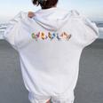 Lgbt Rainbow Chicken Pride Animal Lover Equality Lgbt Women Oversized Hoodie Back Print White