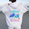 My Little Turtles Call Me Nana Turtles Sea Summer Womens Women Oversized Hoodie Back Print White