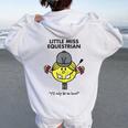 Love Horses Little Miss Equestrian Horse Lover Pony Mad Women Oversized Hoodie Back Print White