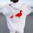 Mama Duck 1 Duckling Animal Family R Women Oversized Hoodie Back Print White