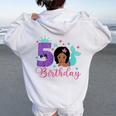 Mermaid Birthday Girl 5 Year Old Its My 5Th Birthday Mermaid Women Oversized Hoodie Back Print White