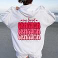 One Loved Grandma Valentines Day Grandmother Women Oversized Hoodie Back Print White