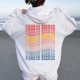 Piedras Negras City Groovy Retro Women Oversized Hoodie Back Print White