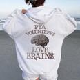 Pta Volunrs Love Brains This Is My Scary Mom Dad Costume Women Oversized Hoodie Back Print White