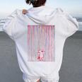 Rainbow Cute Unicorn Graffiti Women Oversized Hoodie Back Print White