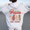 Retro Christmas Labor And Delivery Nurse Mother Baby Nurse Women Oversized Hoodie Back Print White