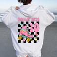 Rolling Into 10 Years Old Roller Skating Girl 10Th Birthday Women Oversized Hoodie Back Print White