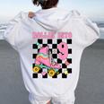 Rolling Into 9 Years Old Roller Skating Girl 9Th Birthday Women Oversized Hoodie Back Print White