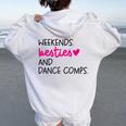 Weekends Besties Dance Comps Cheer Dance Mom Daughter Girls Women Oversized Hoodie Back Print White