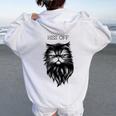 Hiss Off Cute Cat Pun Punny Meow Cat Lover Dad Mom Women Oversized Hoodie Back Print White