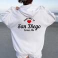 Someone In San Diego California Loves Me Pride Vintage Women Oversized Hoodie Back Print White