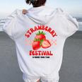 Strawberry Festival A Berry Good Time Fruit Season Women Women Oversized Hoodie Back Print White