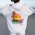 Summer Vacation Cancun Mexico Beach Kid Women Oversized Hoodie Back Print White