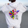 Sunflower Free Mom Hugs Butterfly Lgbt Pride Month Women Oversized Hoodie Back Print White