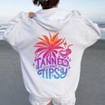 Tanned And Tipsy Beach Summer Vacation Tie Dye Women Women Oversized Hoodie Back Print White