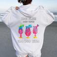 Time Flies When You're Having Rum Beach Vacation Drink Women Oversized Hoodie Back Print White