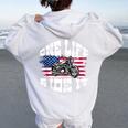 Us American Flag Biker Motorcycle T For Women Women Oversized Hoodie Back Print White